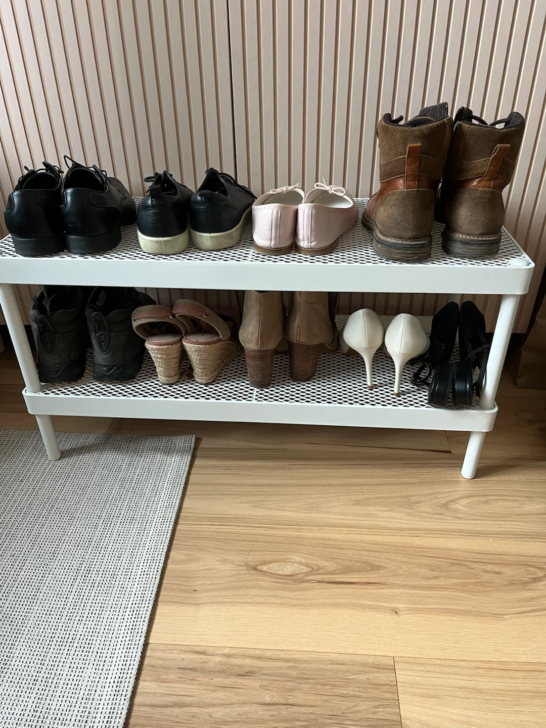 White metal IKEA Shoe Rack