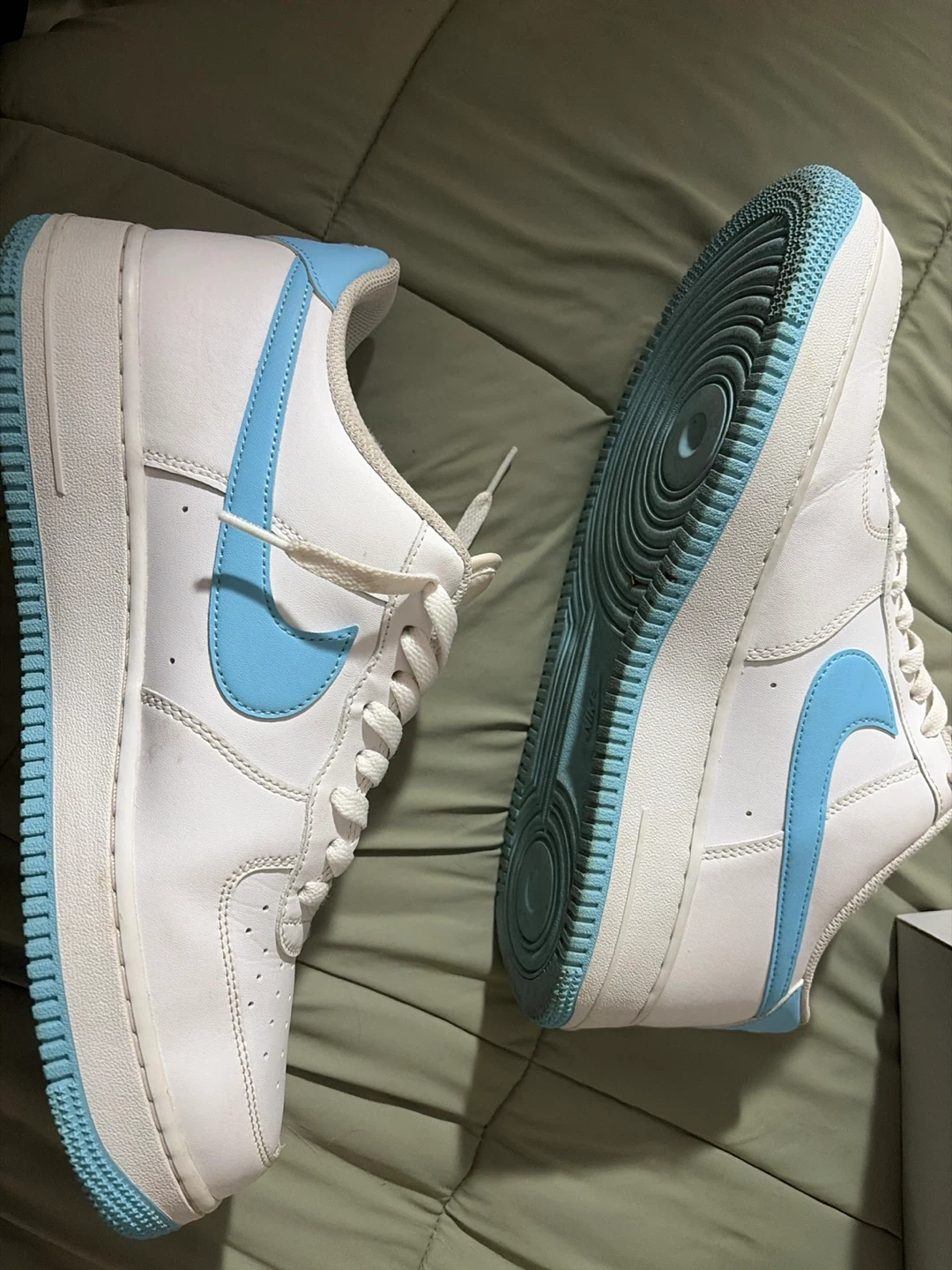 Nike Air Force 1 '07 White/Aquarius Blue Sneakers - photo 2