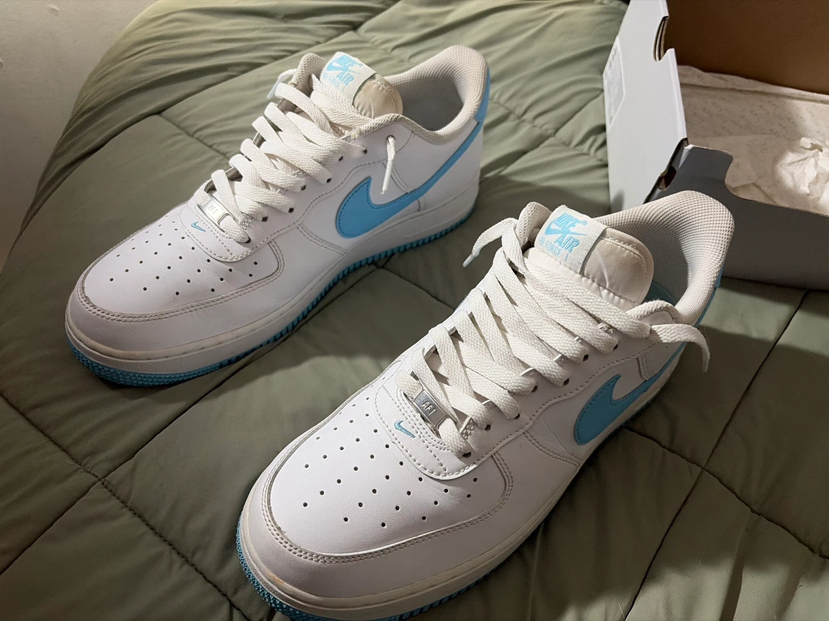 Nike Air Force 1 '07 White/Aquarius Blue Sneakers - photo 3