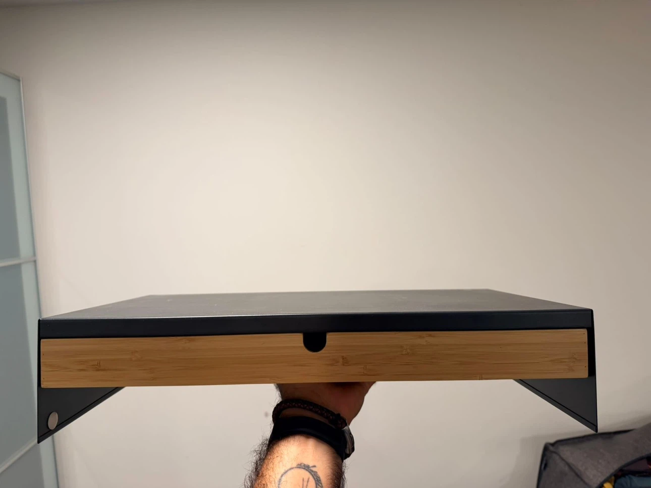 IKEA Monitor Riser with Bamboo Drawer