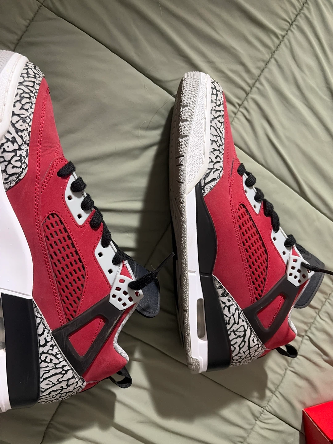 Jordan Spizike Low Gym Red Black Wolf Grey Men's Shoes - photo 2
