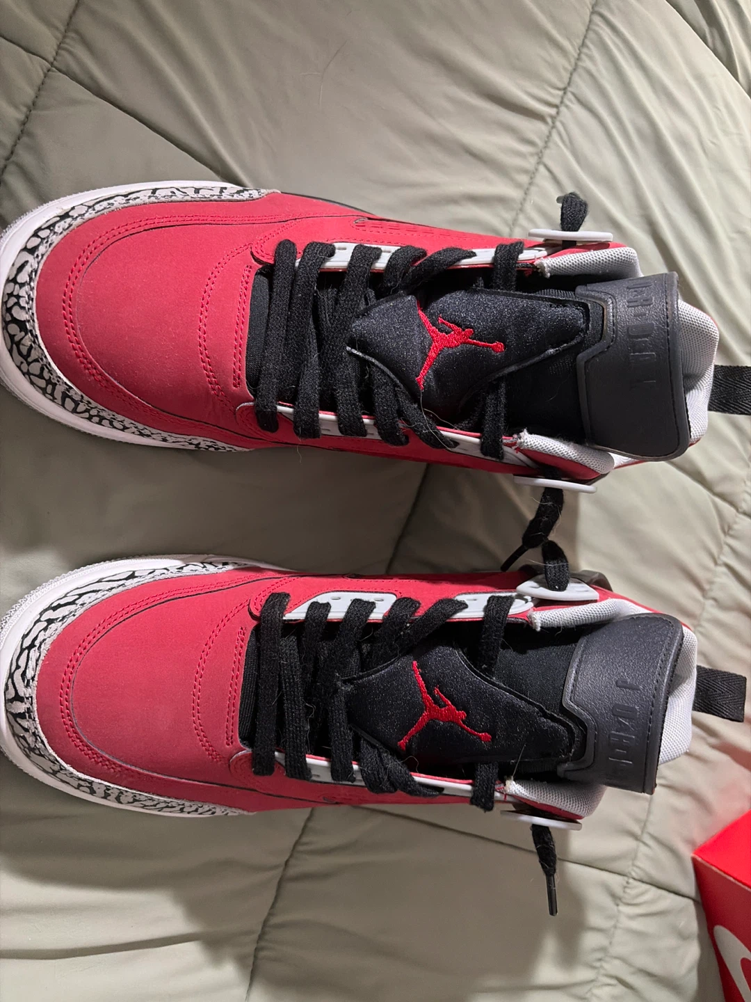 Jordan Spizike Low Gym Red Black Wolf Grey Men's Shoes - photo 3