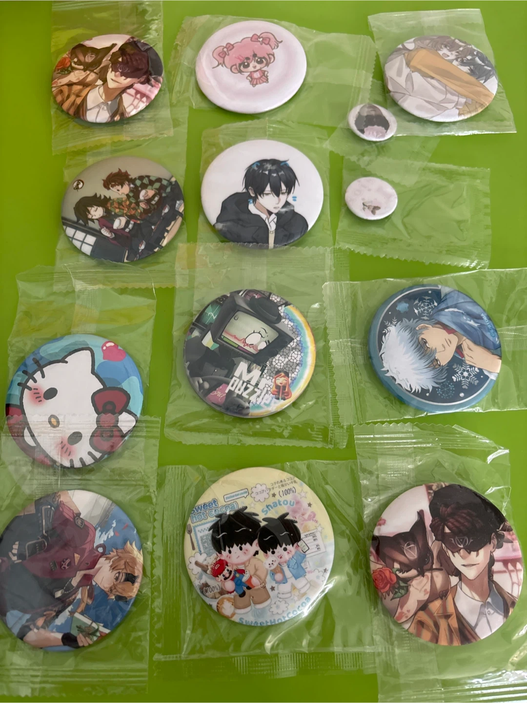 Assorted Anime & Manga Character Buttons