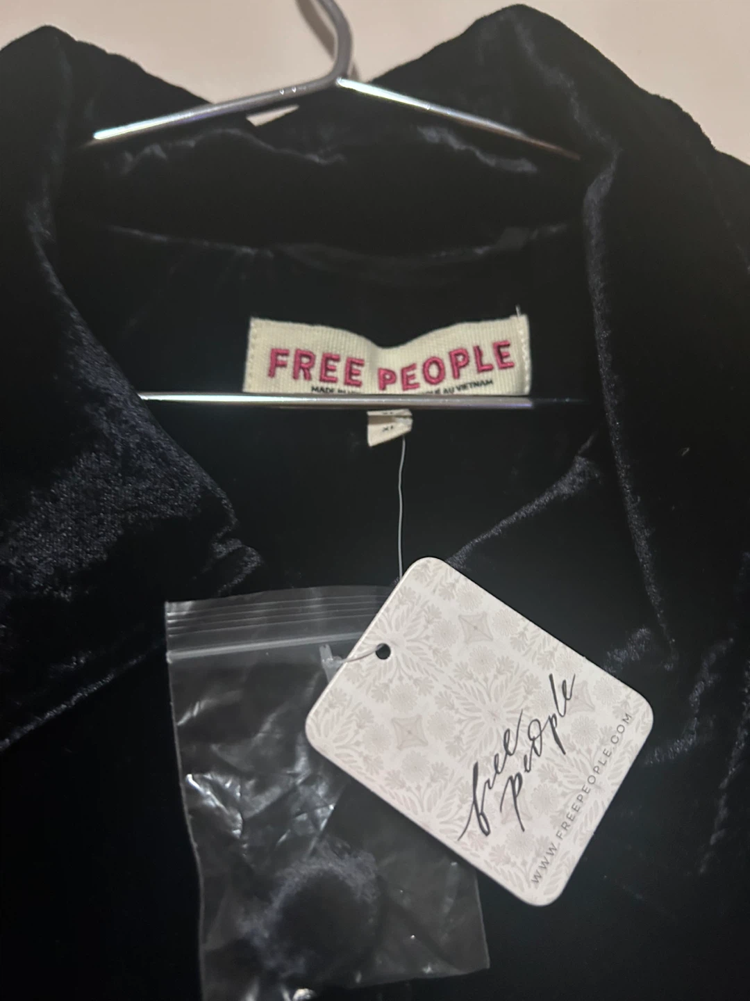 New Free People Velvet Maxi Coat Black XL - photo 5