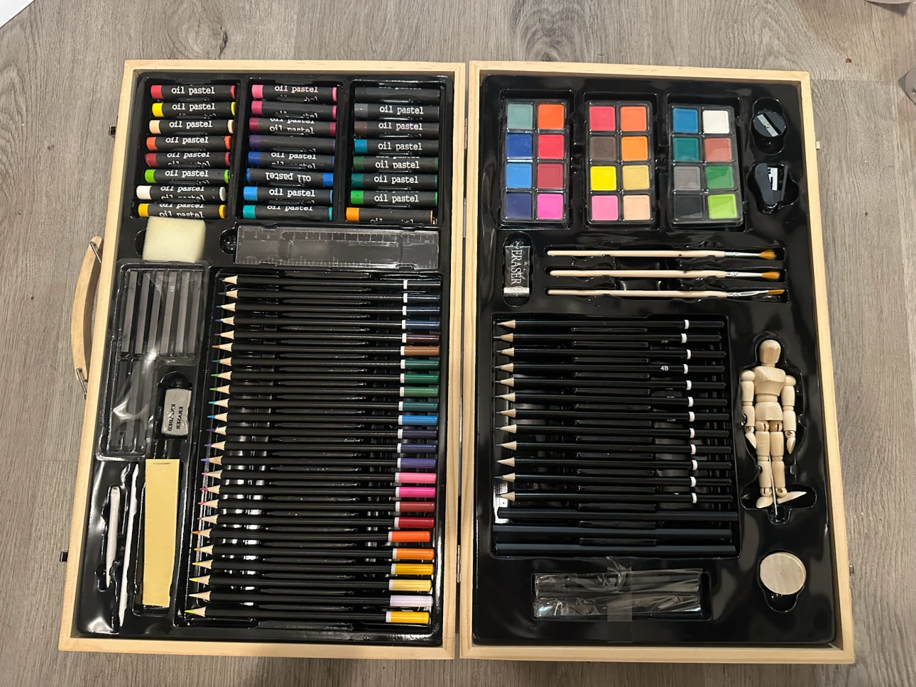 NEW Complete Art Set in Wooden Case – 100+ Pieces - photo 2