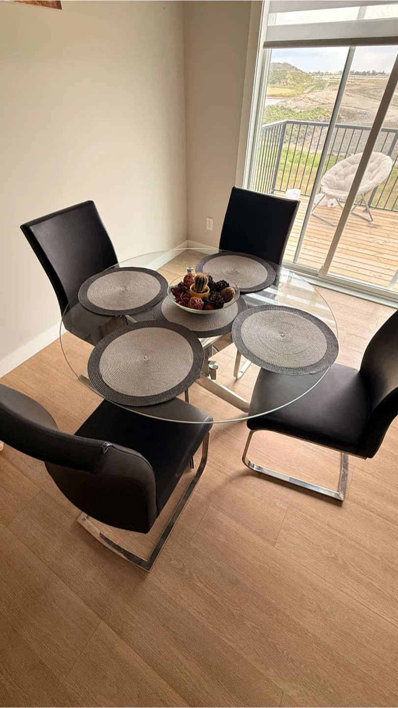 Glass Dining Table with 4 Chairs - photo 2