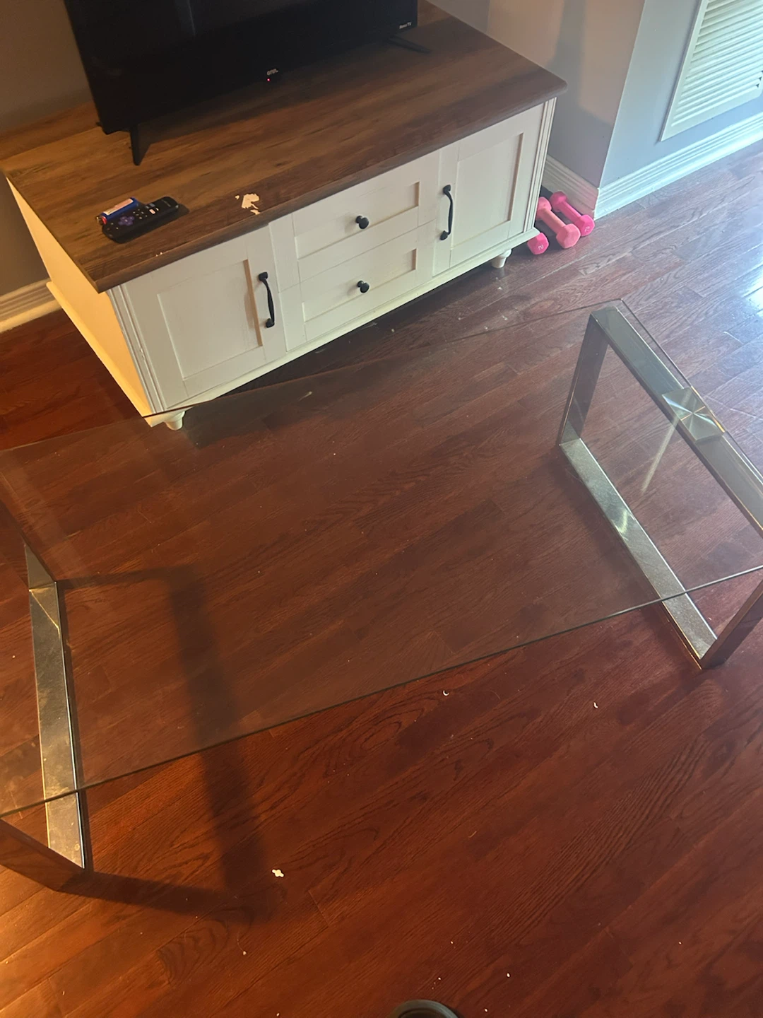 Glass Coffee Table with Metal Frame