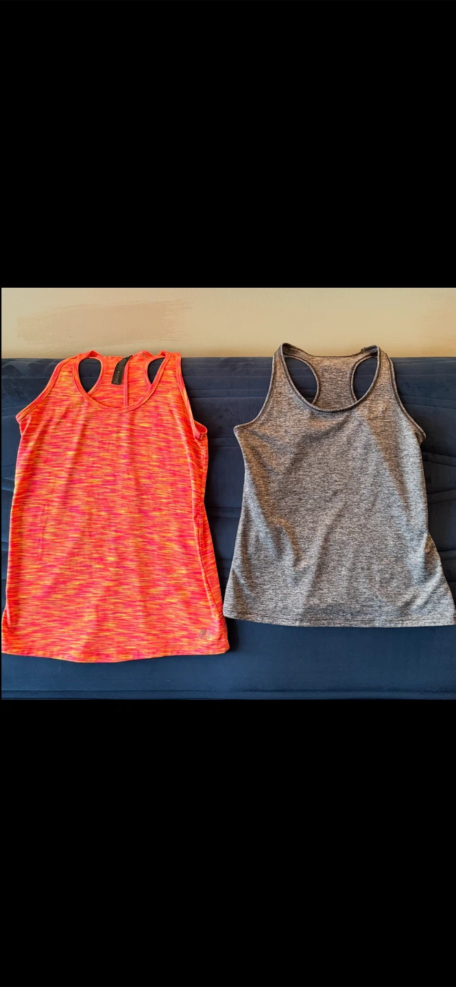 Athletic Tank Tops - Orange & Grey