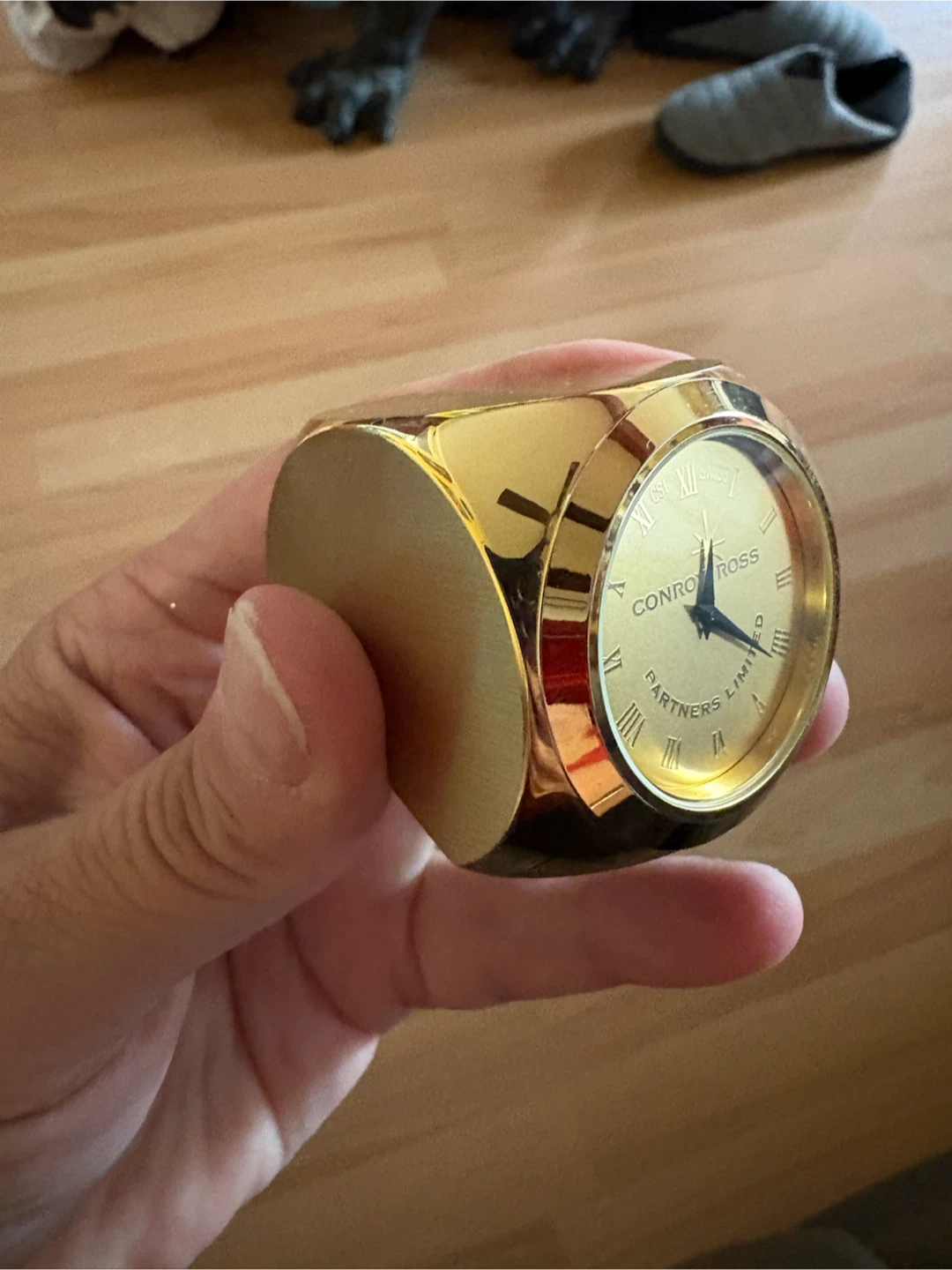 Vintage Gold Plated Weighted Swiss Clock