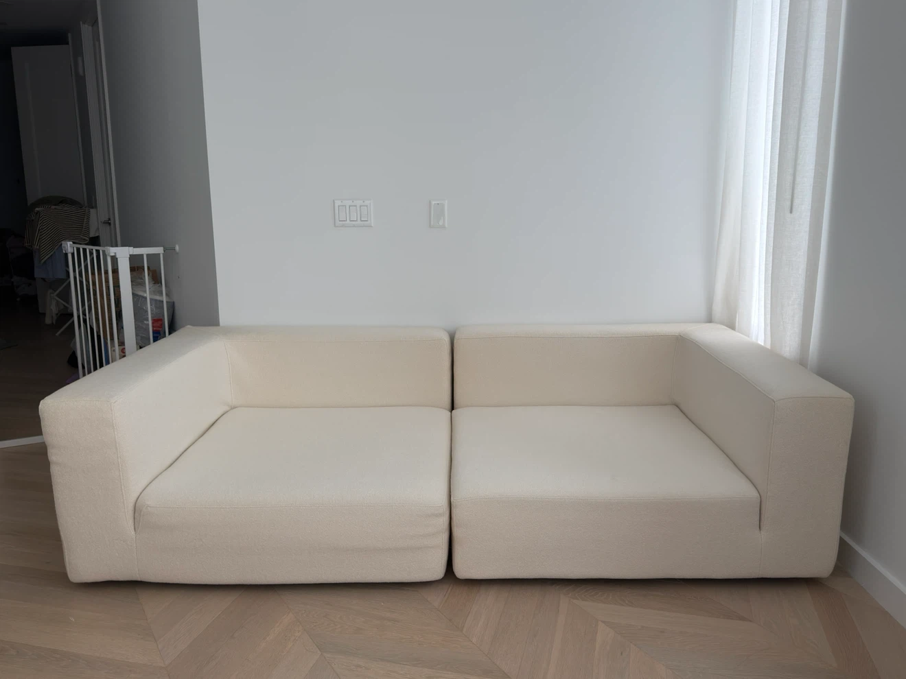 RH Cloud Sofa - 2 Luxe Corner Pieces (Holland & Sherry Bouclé)