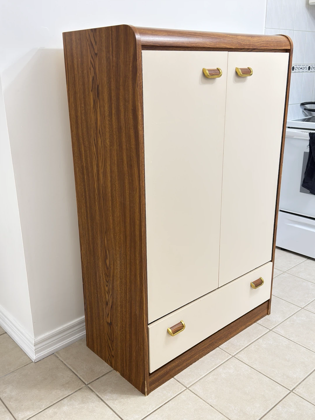 Strange Vintage Cabinet with Doors and Drawer - photo 3