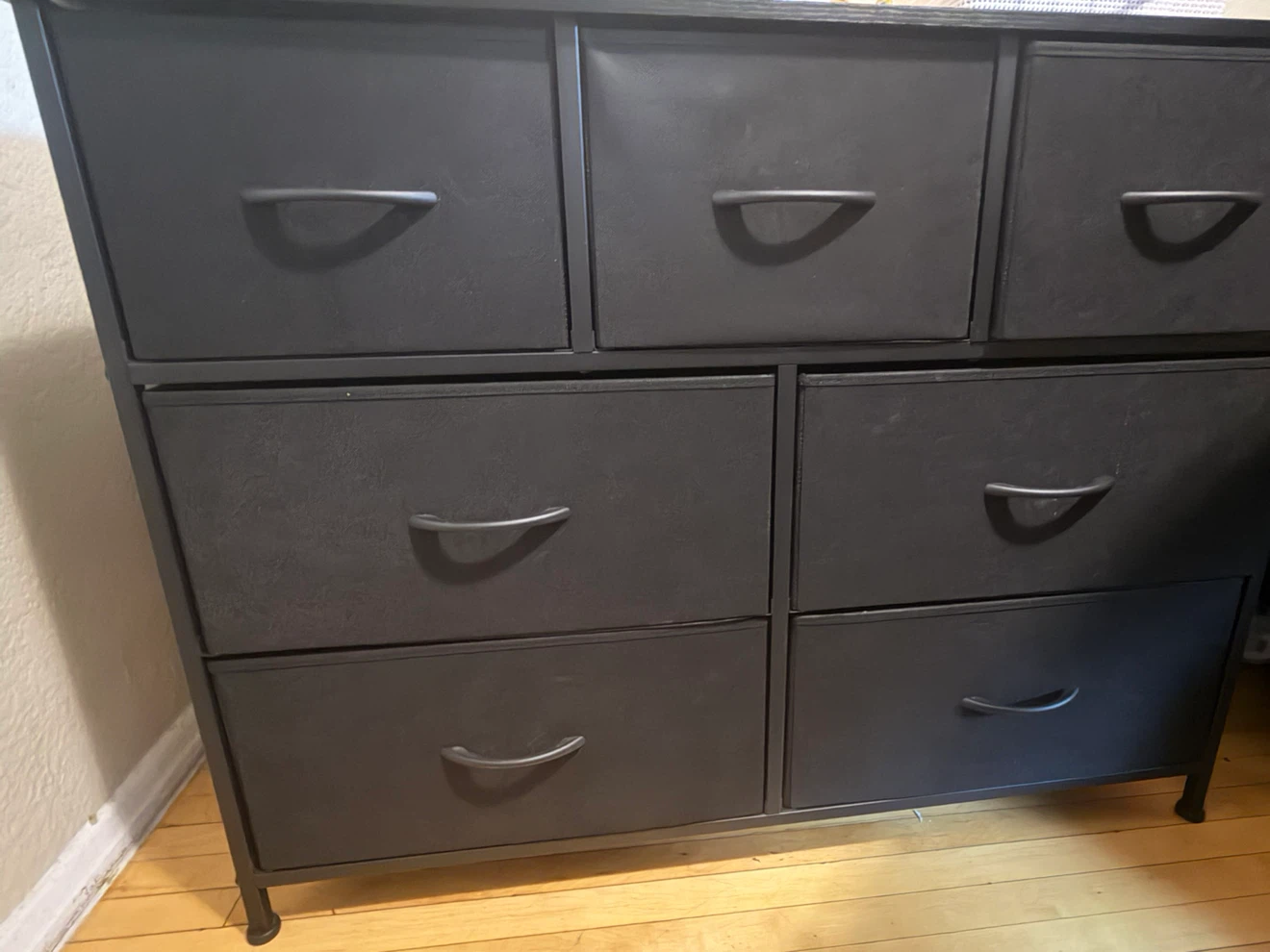 Black Fabric Drawer Dresser - photo 2