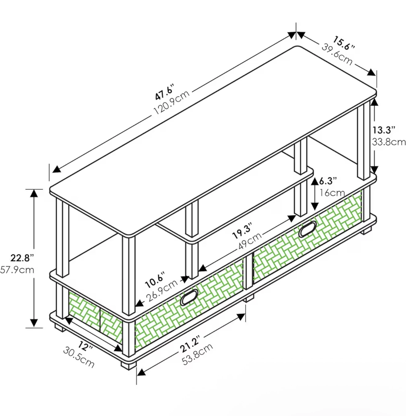 TV Stand Entertainment Center with Storage - photo 2
