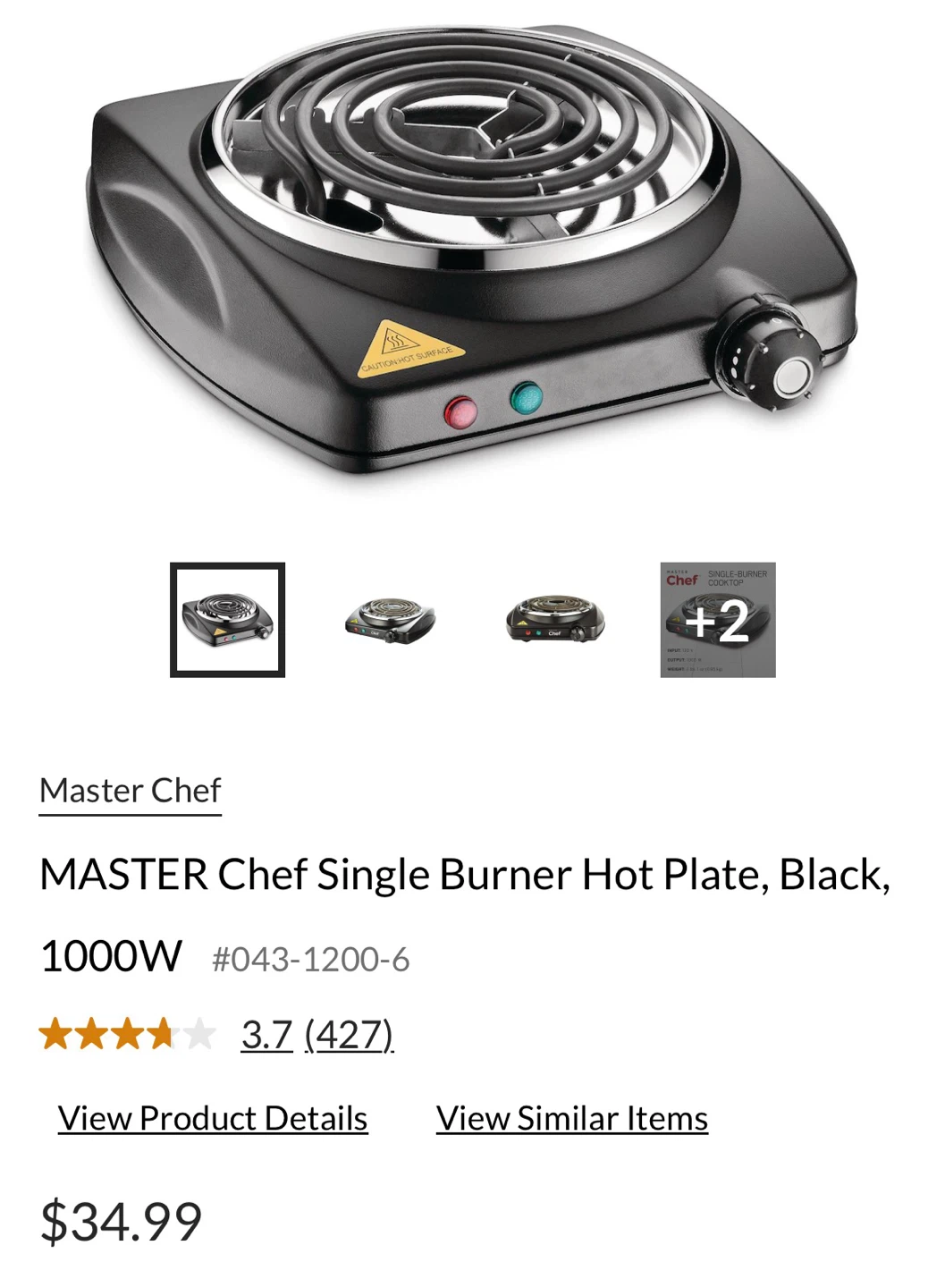 Master Chef Single Burner Hot Plate - photo 3