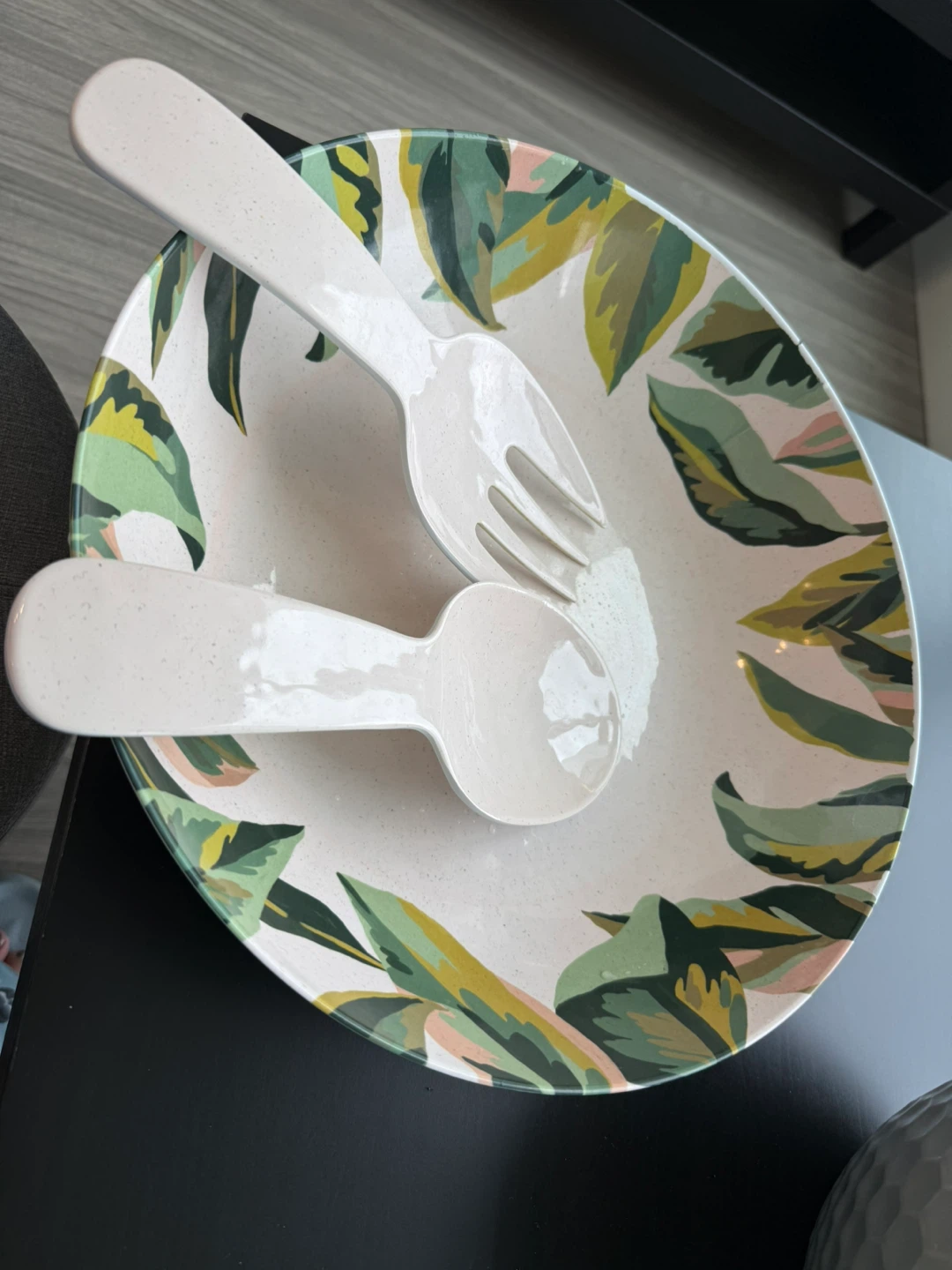 Serving Bowl with Salad Servers