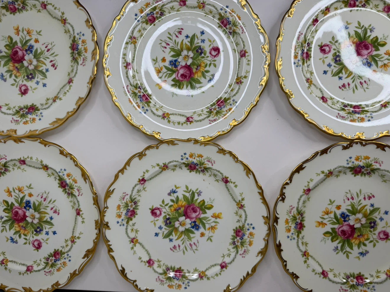 Set of 7 Vintage Hammersley "Lady Patricia" Plates (8")