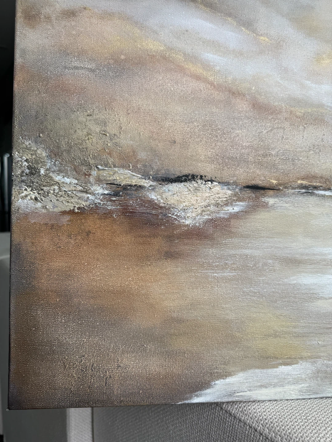1 day sale! Hand-Painted Original Marble Sky Landscape Painting - photo 2