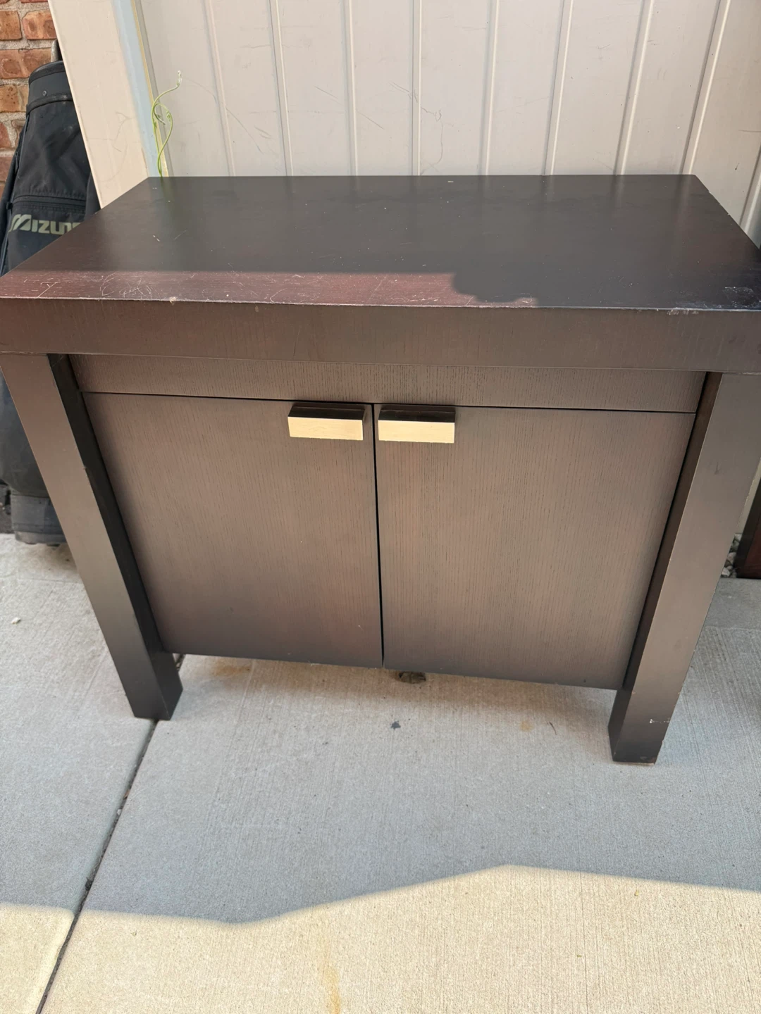 Dark Wood Cabinet with Double Doors