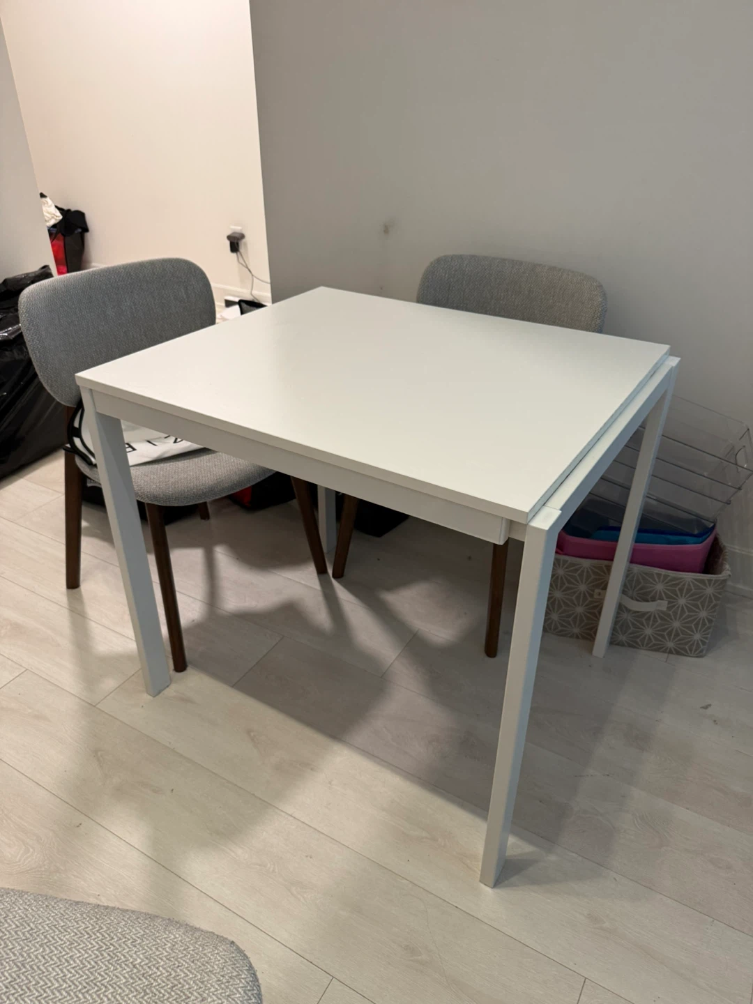 White Condo-Friendly Ikea Extendable Dining Table