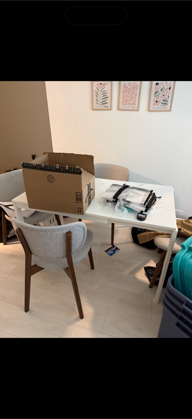 White Condo-Friendly Ikea Extendable Dining Table - photo 4