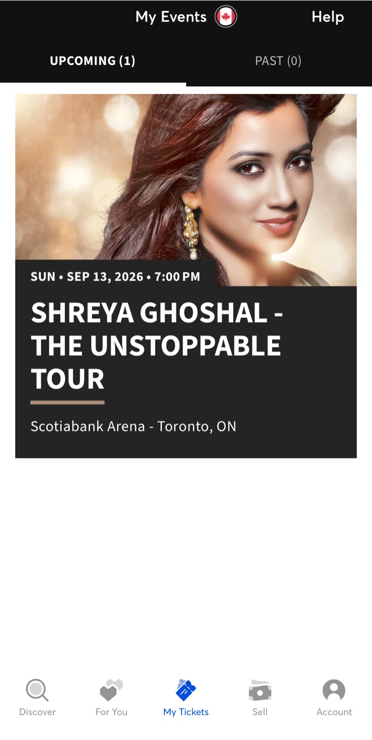 Concert Ticket-Shreya Ghoshal
