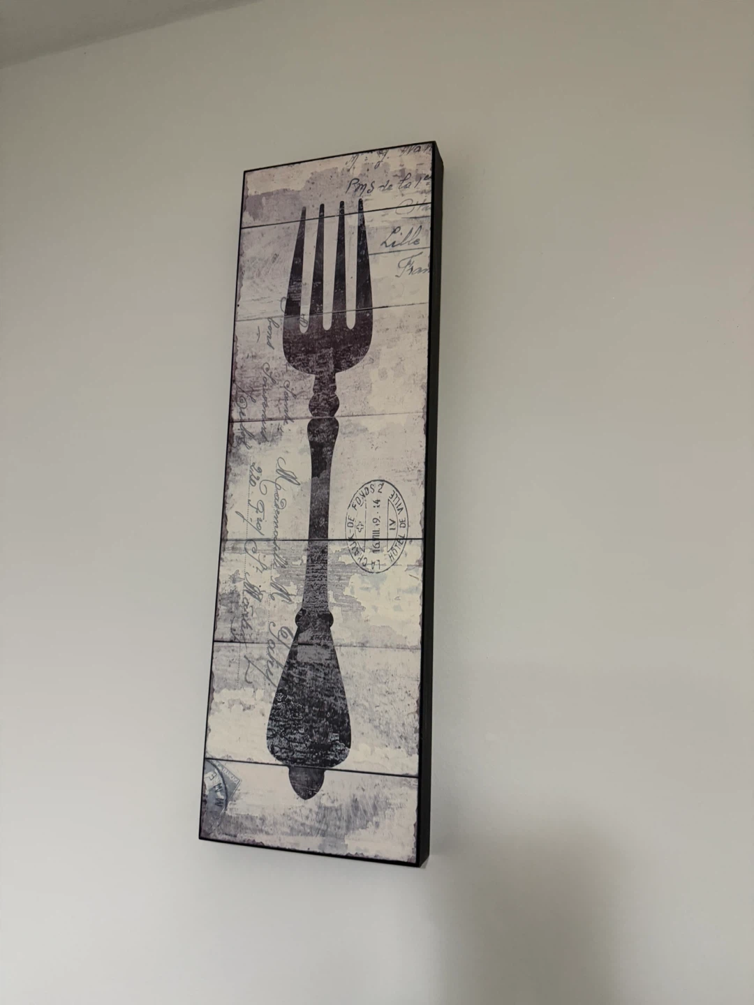 Set of 2 "Carte Postale" Kitchen Wall Art Prints (Knife & Fork) - photo 2
