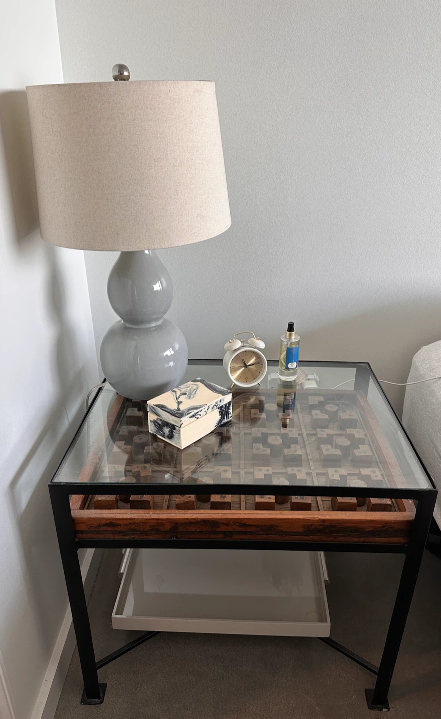 Wooden Puzzle Coffee Table with Glass Top - photo 3