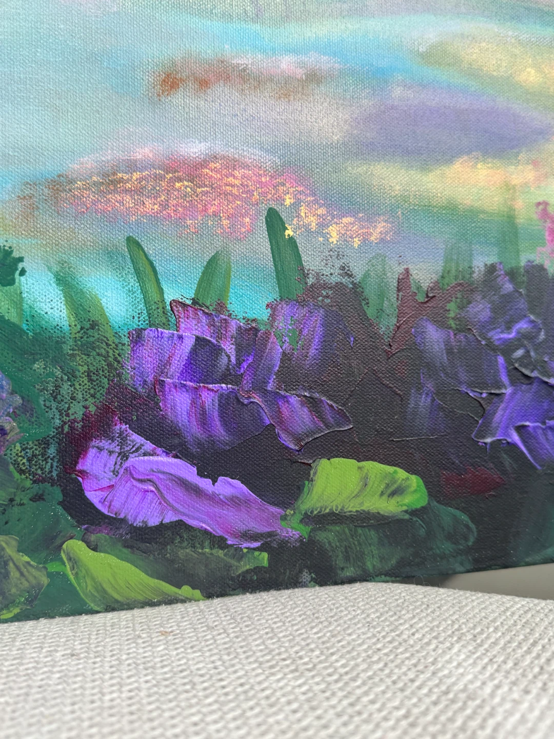 1 day sale! Original Painting Ethereal Abstract Floral Landscape - photo 2