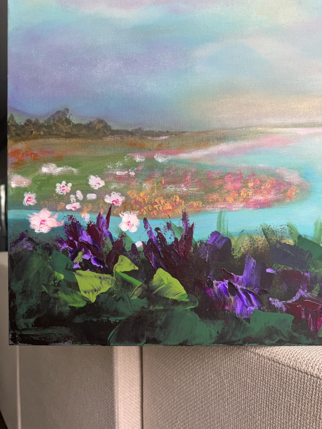 1 day sale! Original Painting Ethereal Abstract Floral Landscape - photo 3