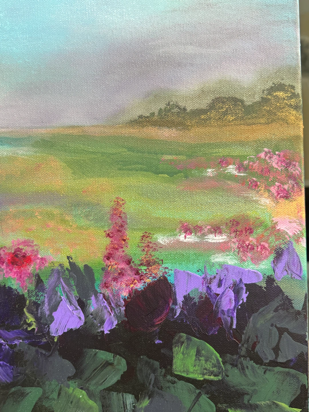 1 day sale! Original Painting Ethereal Abstract Floral Landscape - photo 4