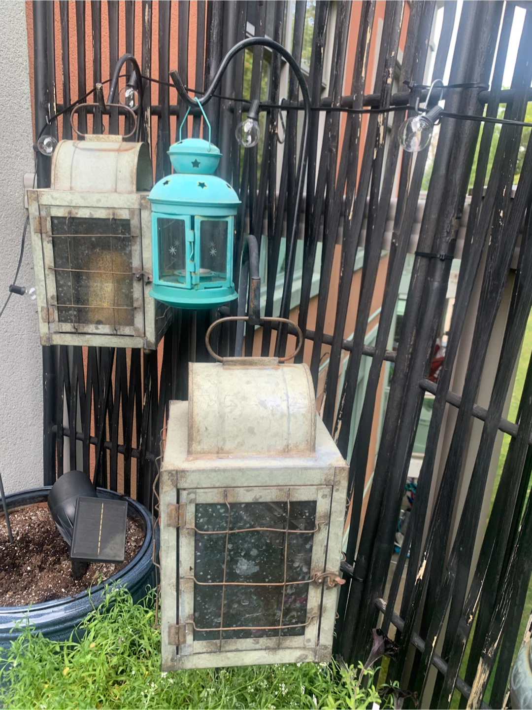 Set of 2 Vintage Metal Lantern