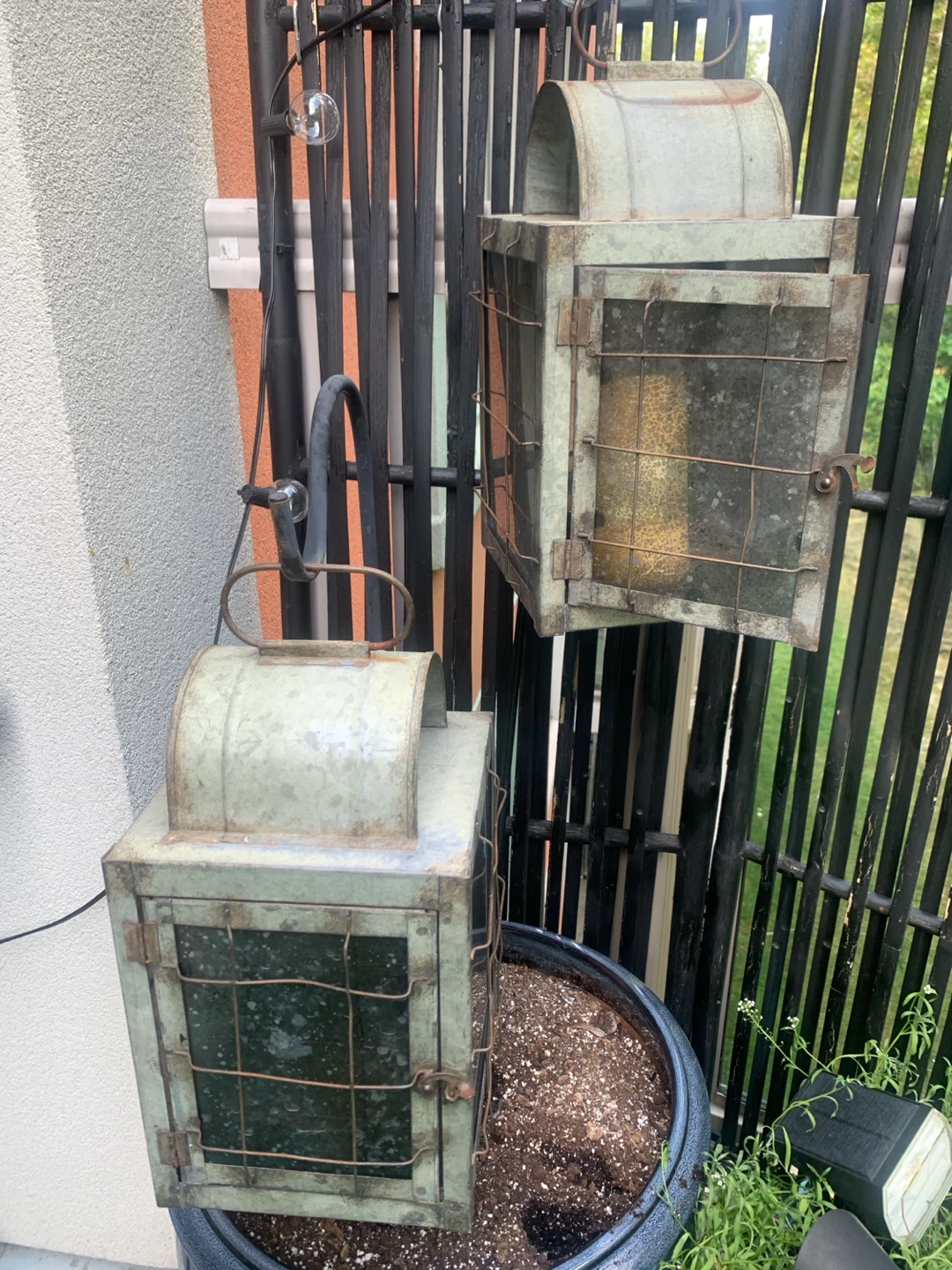 Set of 2 Vintage Metal Lantern - photo 2