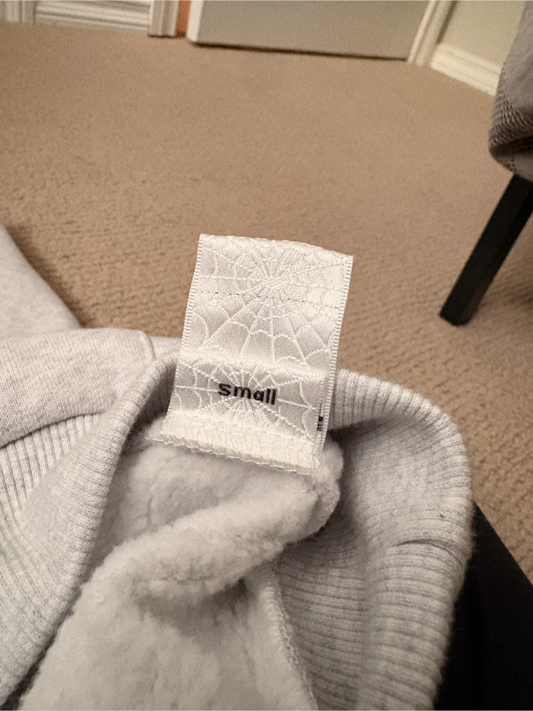 Sp5der Hoodie Grey Spiderweb Logo Small - photo 3