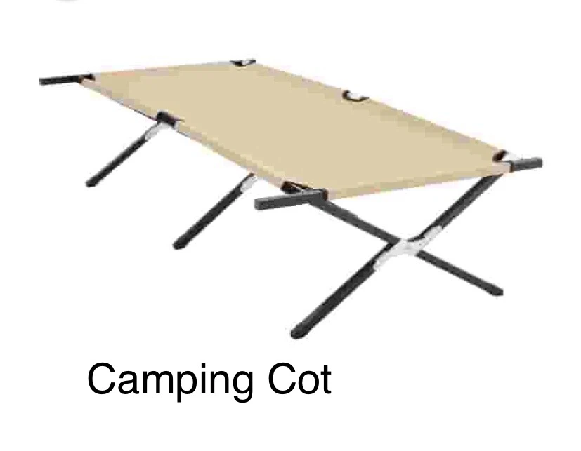 New Folding Wide Camping Cot Beige