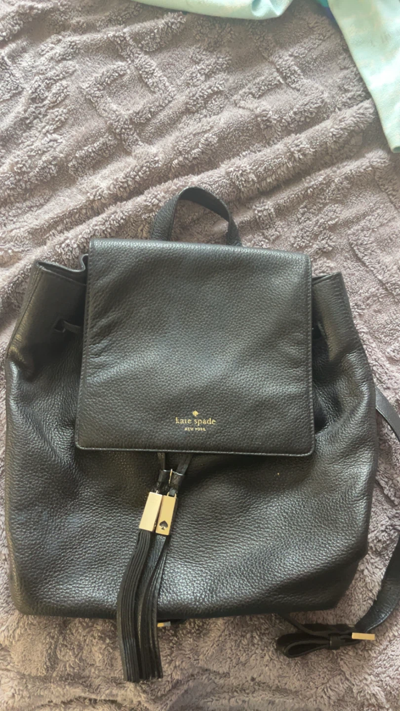 Kate Spade Black Leather Backpack