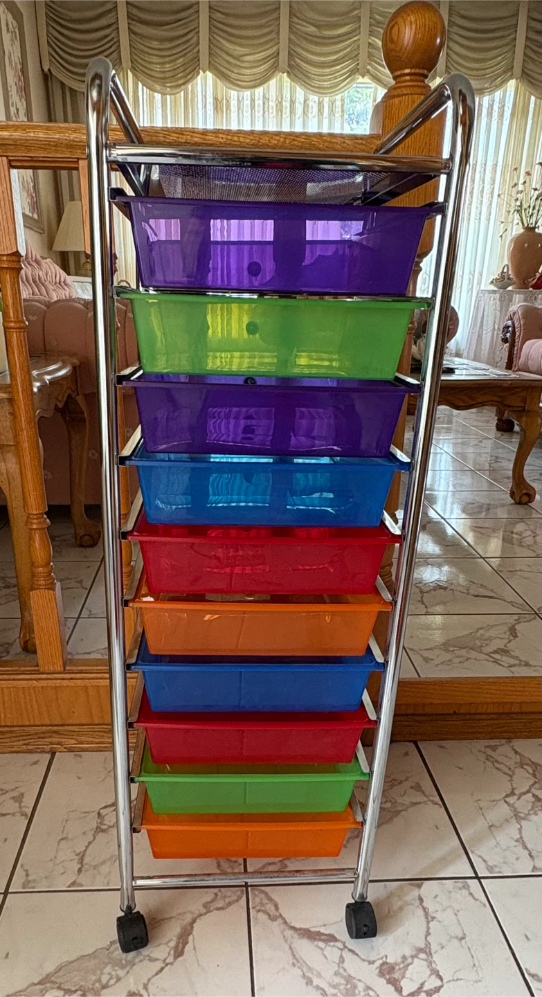 Rolling Storage Cart with 9 Drawers - photo 3