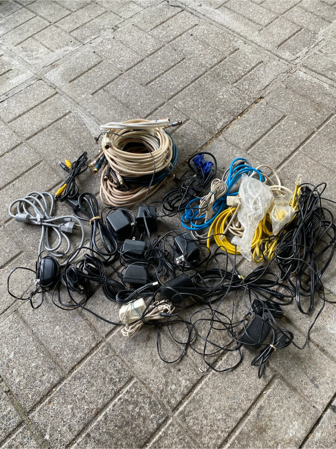 Assorted Electronics Cables and Power Adapters