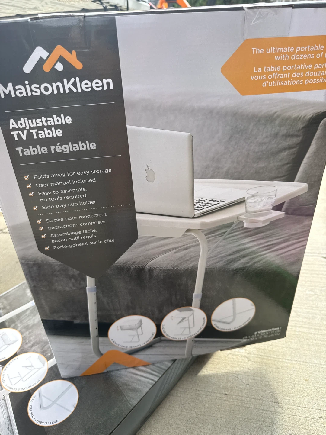 MaisonKleen Adjustable TV Table