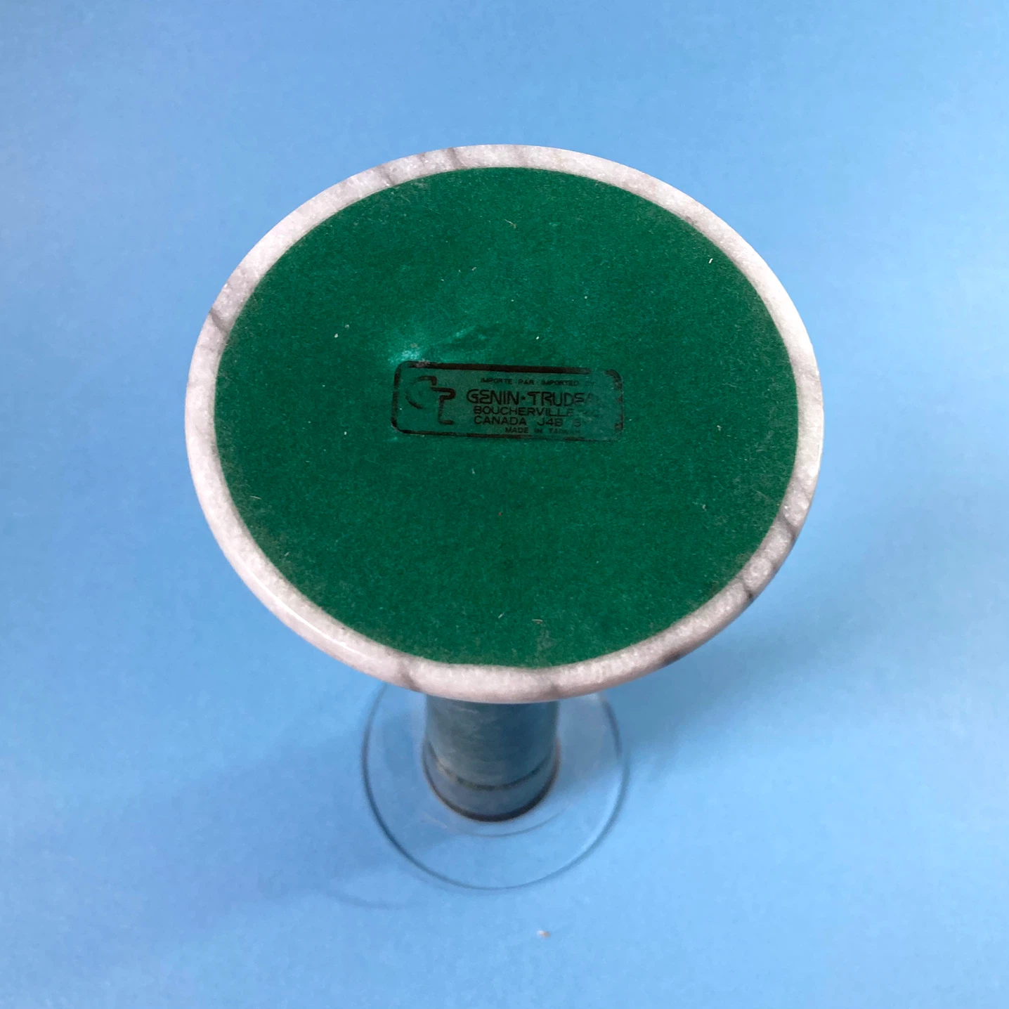 Vintage 1980s Postmodern Marble & Acrylic Candlestick Holder - photo 4