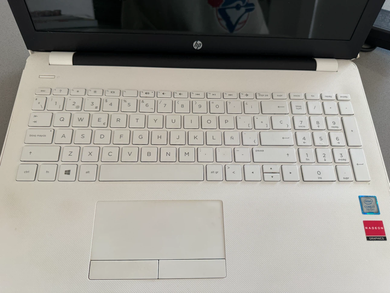White HP Laptop with Charger - photo 3