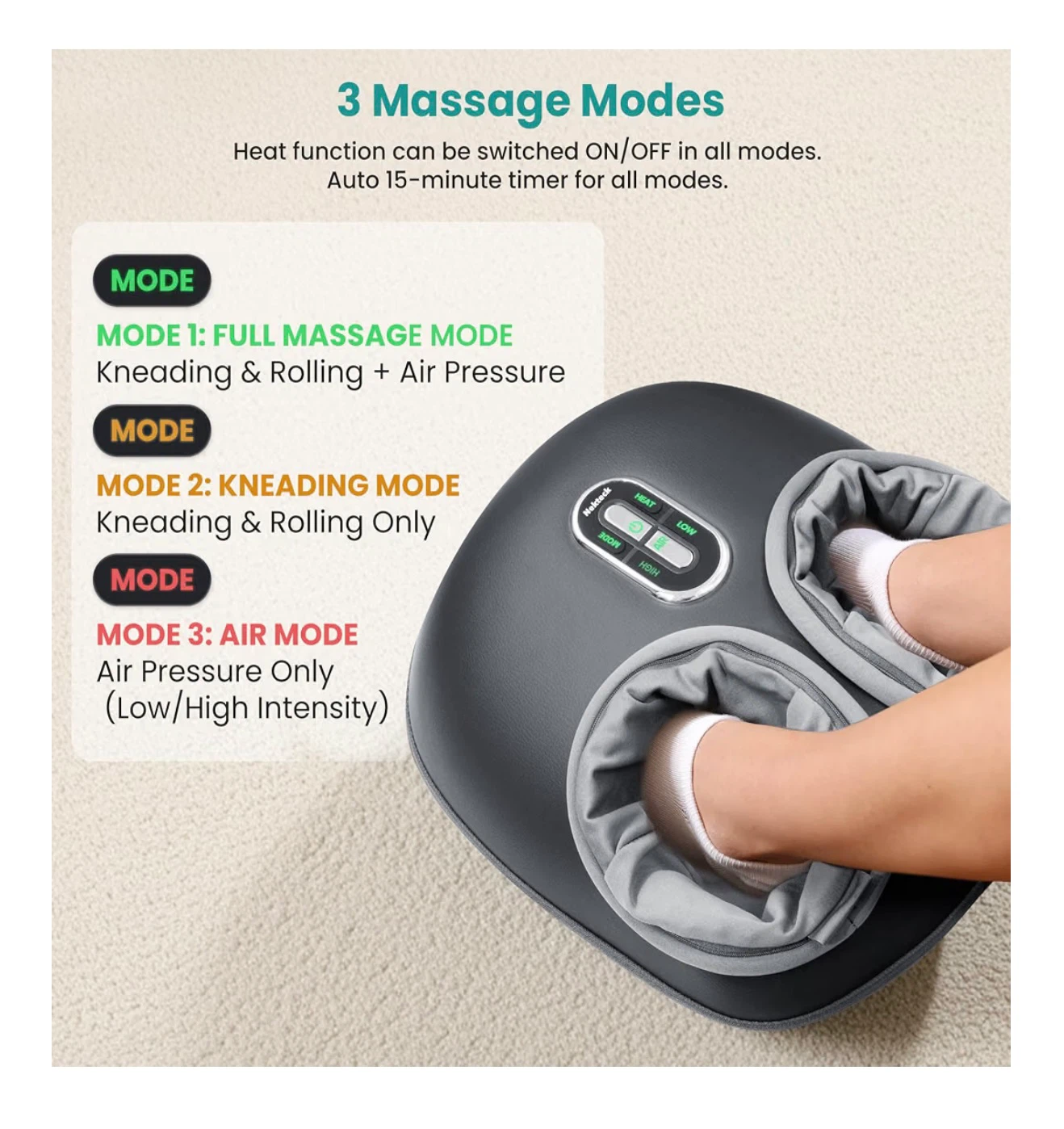 Nekteck Foot Massager with Heat - photo 3