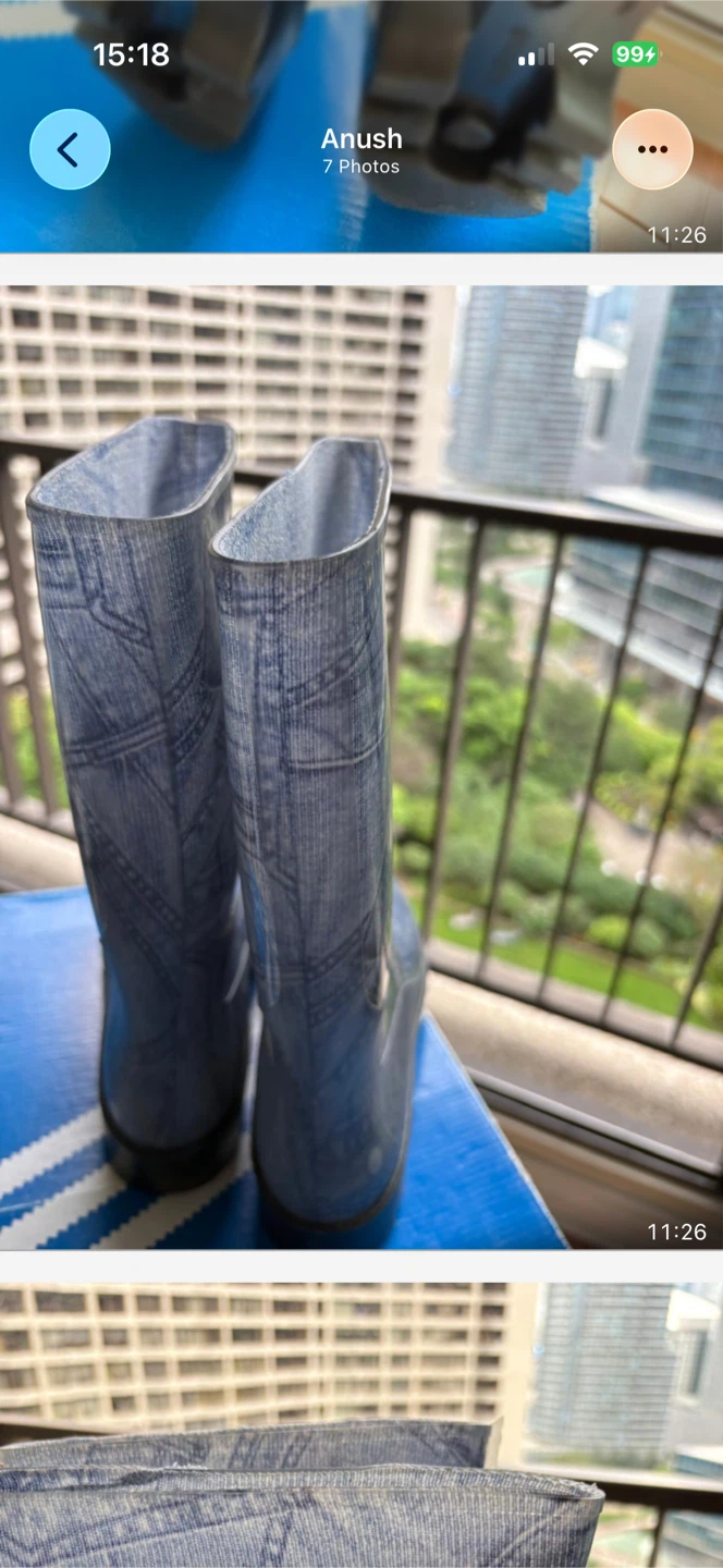 “Denim”’rubber tall boots - photo 4