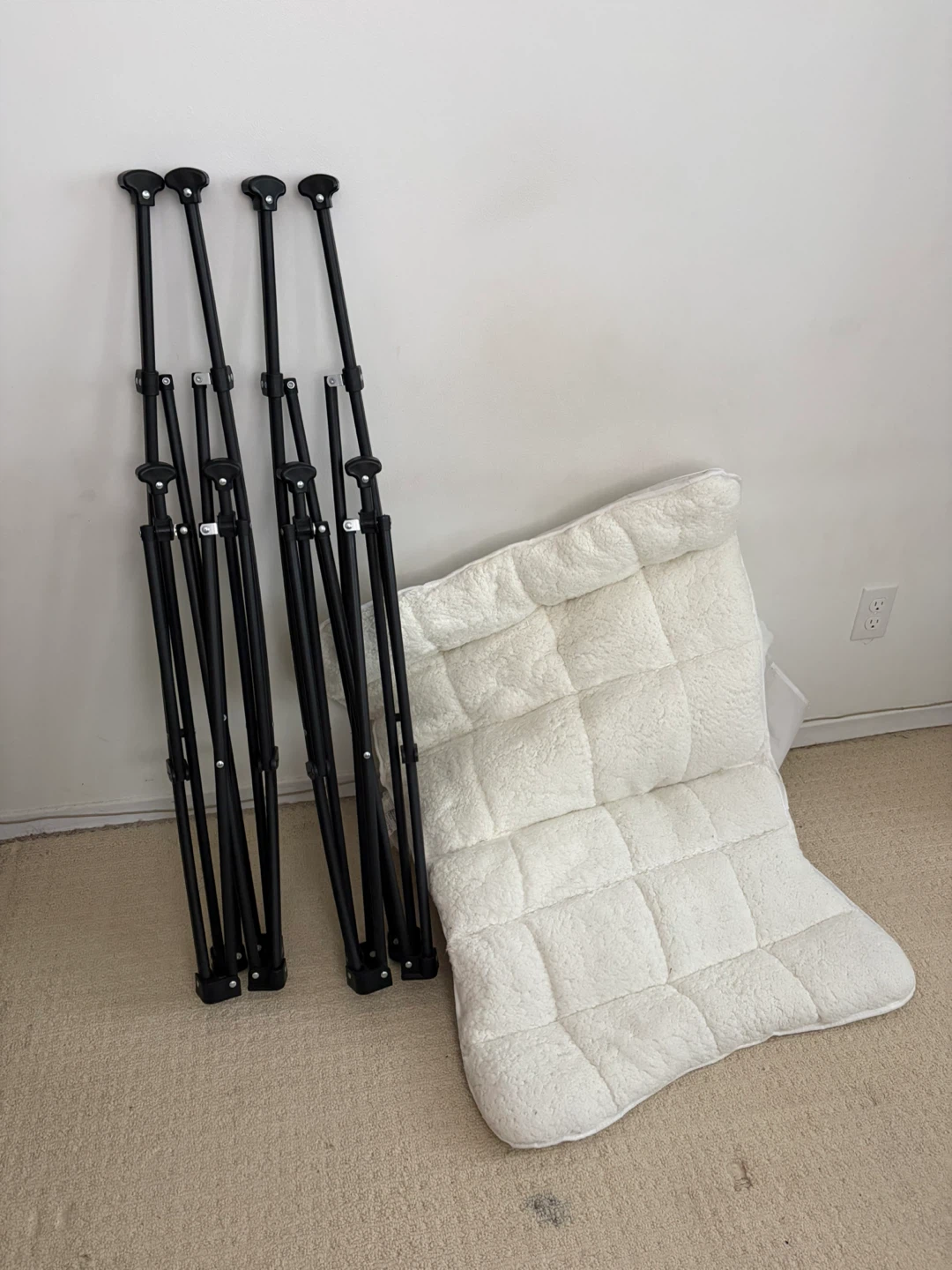 Portable Folding Camping Chair with Cushion - set of 2