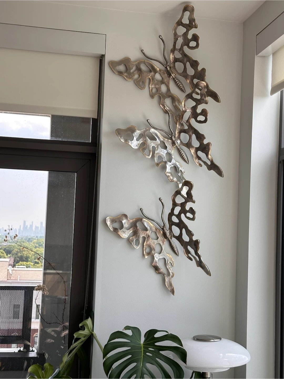 Set of 3 Metal Butterfly Wall Art Decor