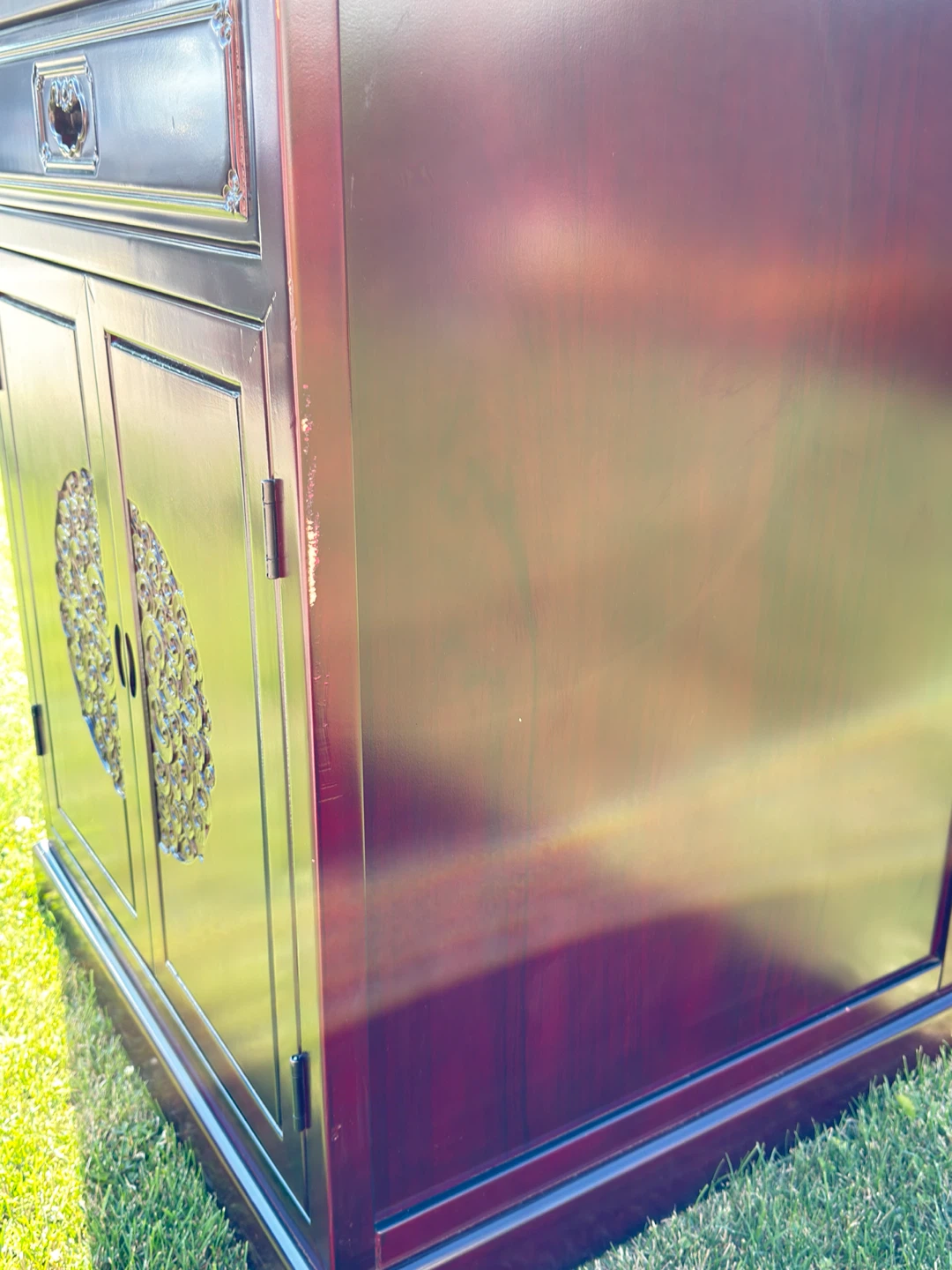 Vintage storage Asian Altar Cabinet / Rosewood Entryway Server - photo 5