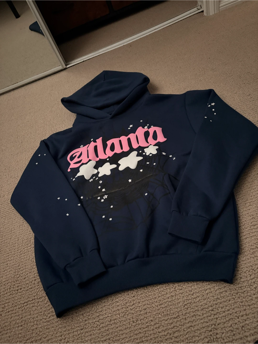 Navy blue sp5der Atlanta hoodie