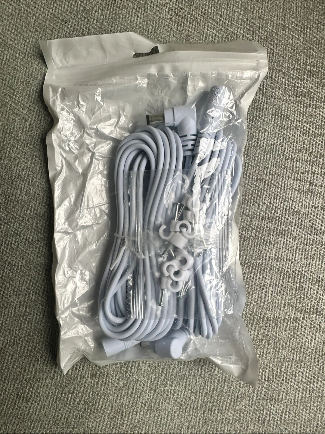 2pcs 5M Right Angle DC Cable, White