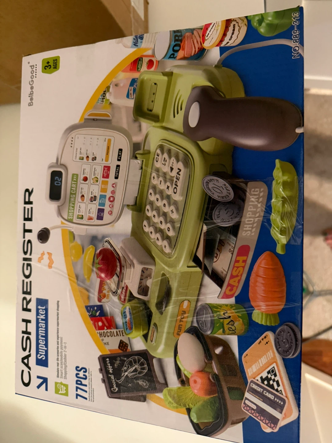 BelbaGood Cash Register Supermarket Play Set - 77 Pieces