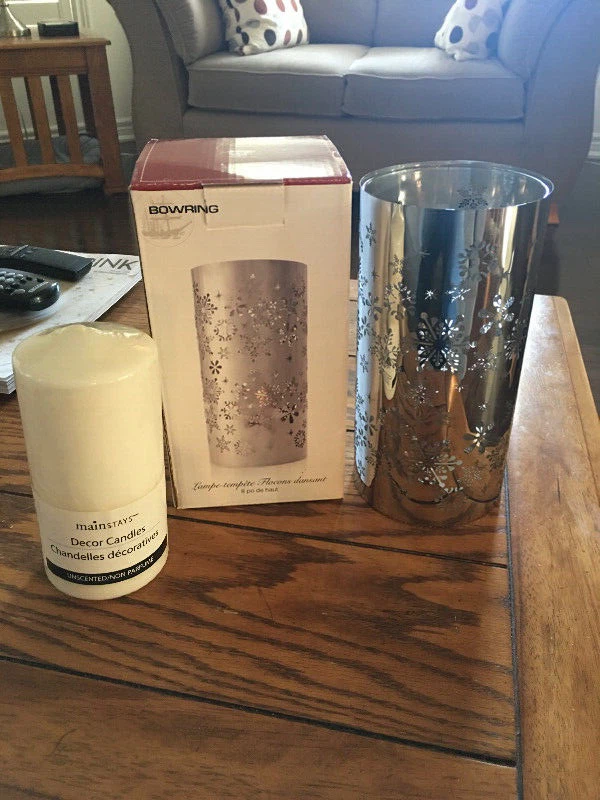 Bowring Snowflake Lantern and Mainstays Candle Set
