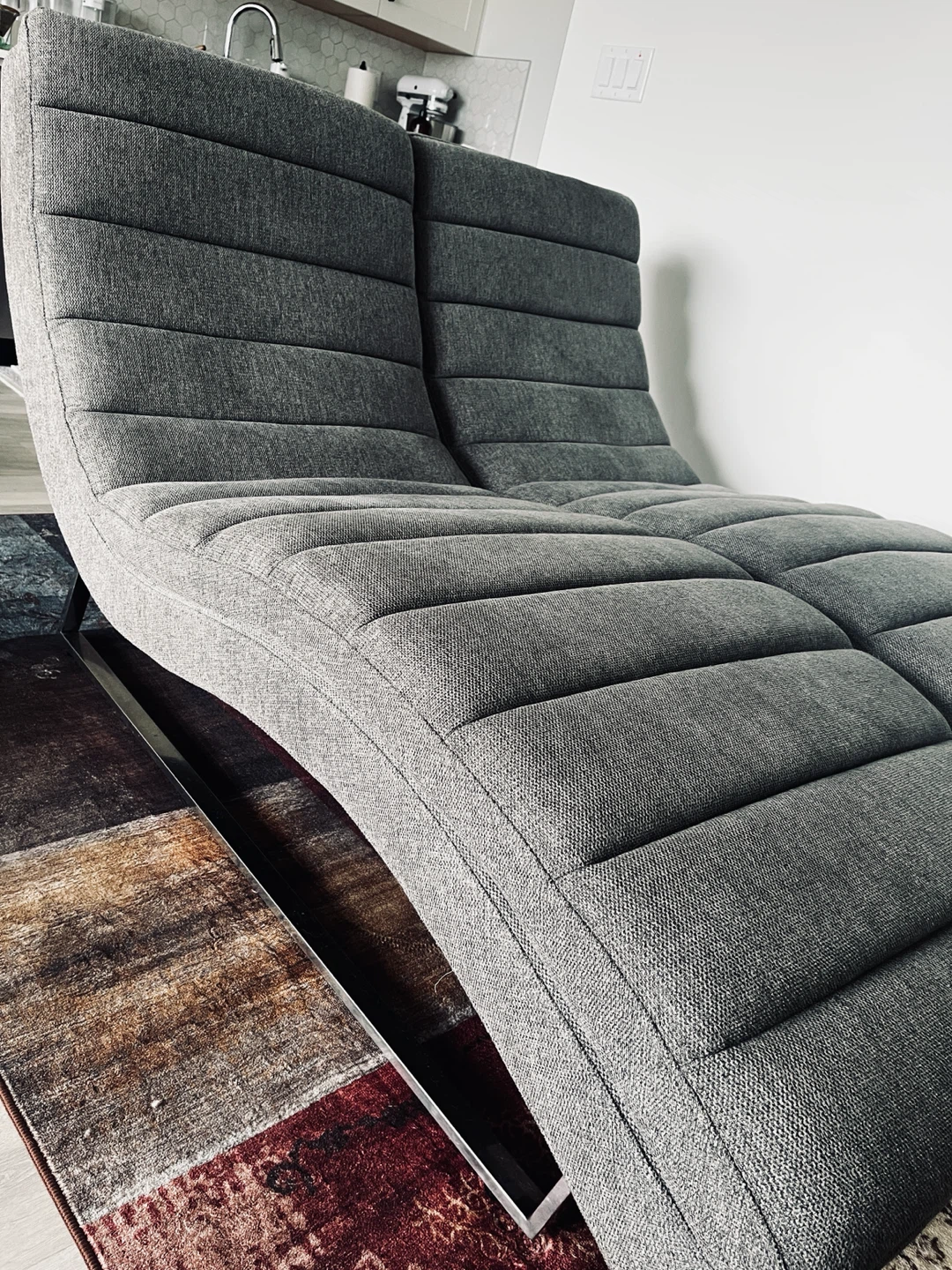 Grey Chaise Lounge Chair (2 pieces)
